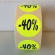 Etiket Ø27mm fluor geel -40% 500/rol Etiket Ø27mm fluor geel -40% 500/rol